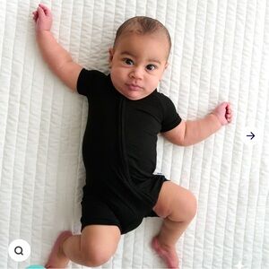 Little Sleepies black shorty romper 12-18months